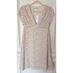 NWT Outerknown Dress Small Womens Juniper Floral V Neck Mini MSRP $228